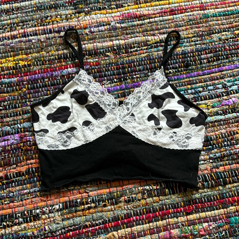 Cow Print Cropped Top
